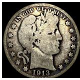 1913 Silver Barber Half Dollar NICELY CIRCULATED
