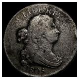 1805 Draped Bust Half Cent NEARLY UNCIRCULATED