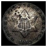 1852 Silver Three-Cent Piece LIGHTLY CIRCULATED