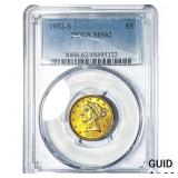 1902-S $5 Gold Half Eagle PCGS MS62