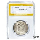 1946-S Walking Liberty Half Dollar PGA MS67