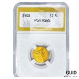 1908 $2.50 Gold Quarter Eagle PGA MS65