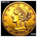 1892-CC $5 Gold Half Eagle CHOICE BU+
