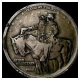 1925 Silver Stone Mountain Half Dollar NEARLY UNCI