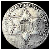 1857 Silver Three-Cent Piece CHOICE AU