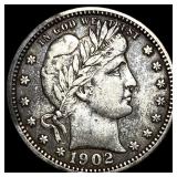 1902-S Silver Barber Quarter CLOSELY UNCIRCULATED
