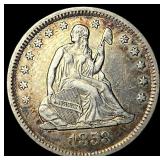 1858-O Silver Seated Liberty Quarter CLOSELY UNCIR
