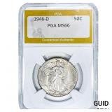 1946-D Walking Liberty Half Dollar PGA MS66