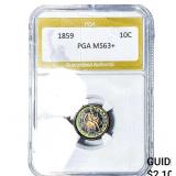 1859 Seated Liberty Dime PGA MS63+
