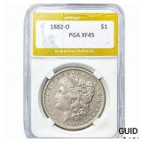 1882-O Morgan Silver Dollar PGA XF45