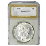 1886-S Morgan Silver Dollar PGA MS66