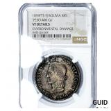 1859-PTS Bolivia Silver 8 Sols/ Peso 400G
