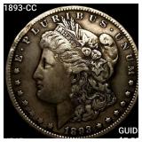 1893-CC Morgan Silver Dollar NEARLY UNCIRCULATED