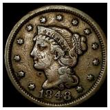 1848 Braided Hair Large Cent NEARLY UNCIRCULATED