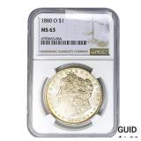 1880-O Morgan Silver Dollar NGC MS63