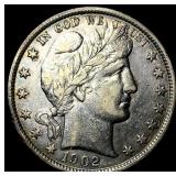 1902 Silver Half Dollar (Barber) CLOSELY UNCIRCULA