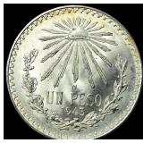 1943-M Silver 1 Peso Mexico CHOICE BU