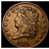 1834 Copper Half Cent CLOSELY UNCIRCULATED