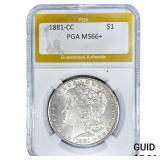 1881-CC Morgan Silver Dollar PGA MS66+