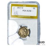 1917-D Buffalo Nickel PGA AU58