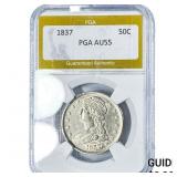 1837 Capped Bust Half Dollar PGA AU55
