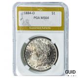 1884-O Morgan Silver Dollar PGA MS64