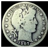 1907-O Silver Barber Half Dollar LIGHTLY CIRCULATE