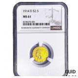 1914-D $2.50 Gold Quarter Eagle NGC MS61