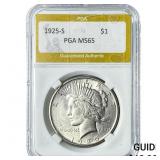 1925-S Silver Peace Dollar PGA MS65