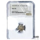 1875-PTS Bolivia Silver 5 Centavos NGC AU55
