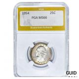 1954 Washington Silver Quarter PGA MS66