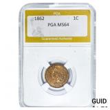 1862 Indian Head Cent PGA MS64