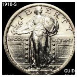 1918-S Standing Liberty Quarter GEM BU