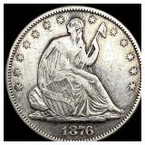 1876 Seated Liberty Half Dollar CHOICE AU