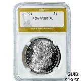 1921 Morgan Silver Dollar PGA MS66 PL