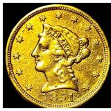1851-O Gold $2.50 Liberty Head Quarter Eagle UNCIR