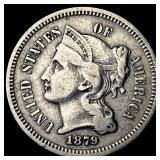 1879 Nickel Three-Cent Piece NEARLY UNCIRCULATED