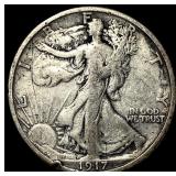 1917-S Silver Walking Liberty Half Dollar NEARLY U