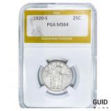 1920-S Standing Liberty Quarter PGA MS64