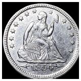 1854 Arrows Seated Liberty Quarter CLOSELY  UNCIR