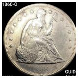 1860-O Seated Liberty Dollar CHOICE AU