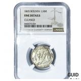 1865 Bolivia Silver 1/4 Melgarejo NGC F Details