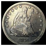 1876-CC Silver Seated Liberty Quarter UNCIRCULATED