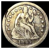 1845-O Silver Seated Liberty Dime LIGHTLY CIRCULAT