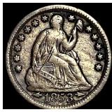 1853-O Seated Liberty Silver Half Dime NEARLY UNCI