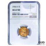 1956-D Wheat Cent NGC MS67 RD