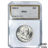 1962-D Franklin Half Dollar PCI MS62