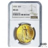 1925 $20 Gold Double Eagle NGC MS65