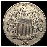 1872 Shield Nickel CHOICE AU