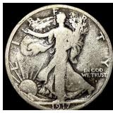 1917-S Silver Walking Liberty Half Dollar LIGHTLY